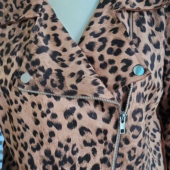 Active USA Leopard Print Moto Jacket - Picture 7 of 12